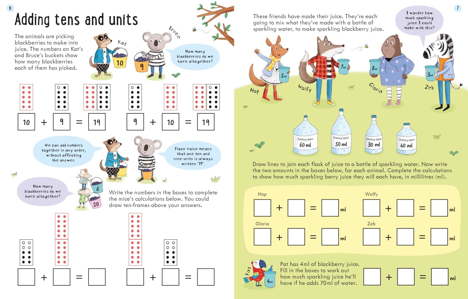 USBORNE WORKBOOKS ADDING AND SUBTRACTING 7-8_9781474994514_spread_image